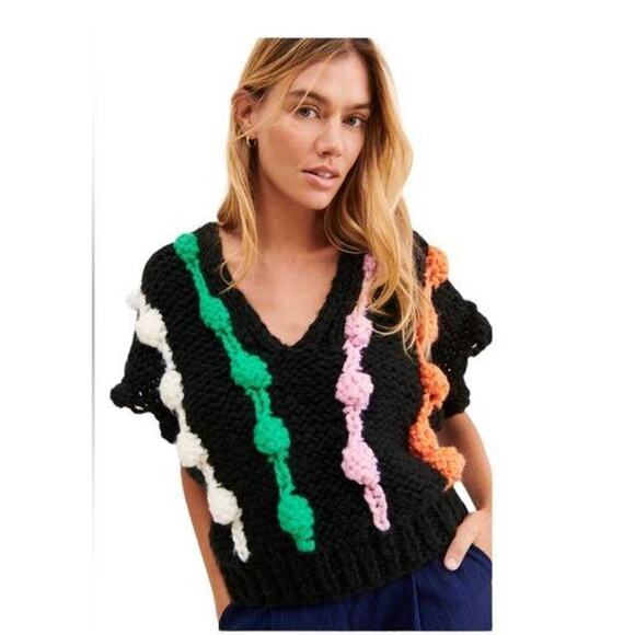 Anthropologie Maeve Bauble Knit Sweater Vest One Size - Picture 1 of 11